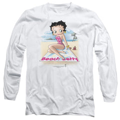 Betty Boop Beach Betty Men's 18/1 Cotton Long-Sleeve T-Shirt