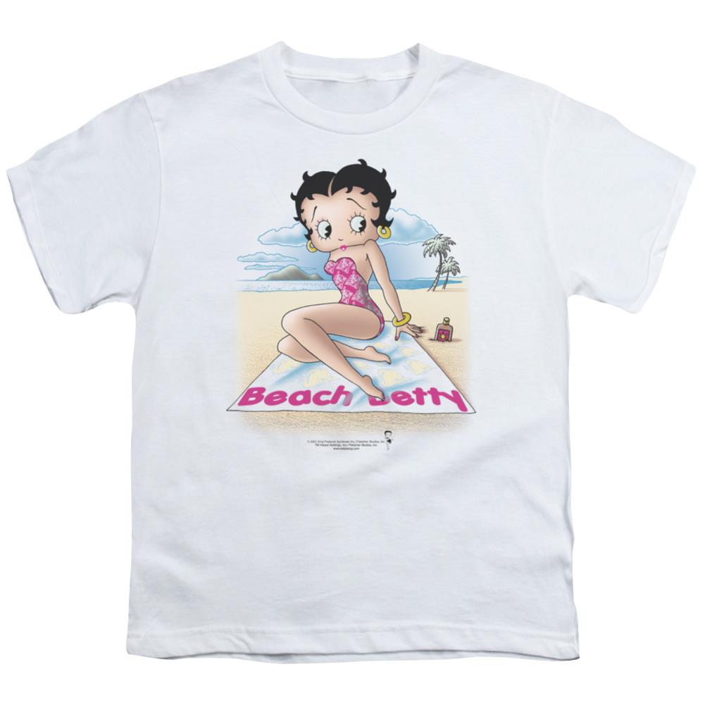 Betty Boop Beach Betty Youth 18/1 100% Cotton Short-Sleeve T-Shirt