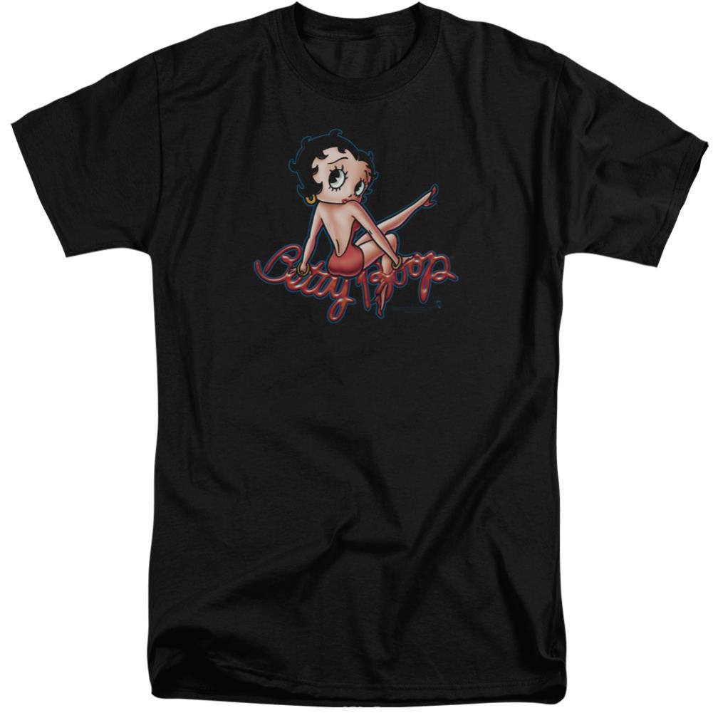 Betty Boop Bettys Back Men's 18/1 Tall Cotton Short-Sleeve T-Shirt