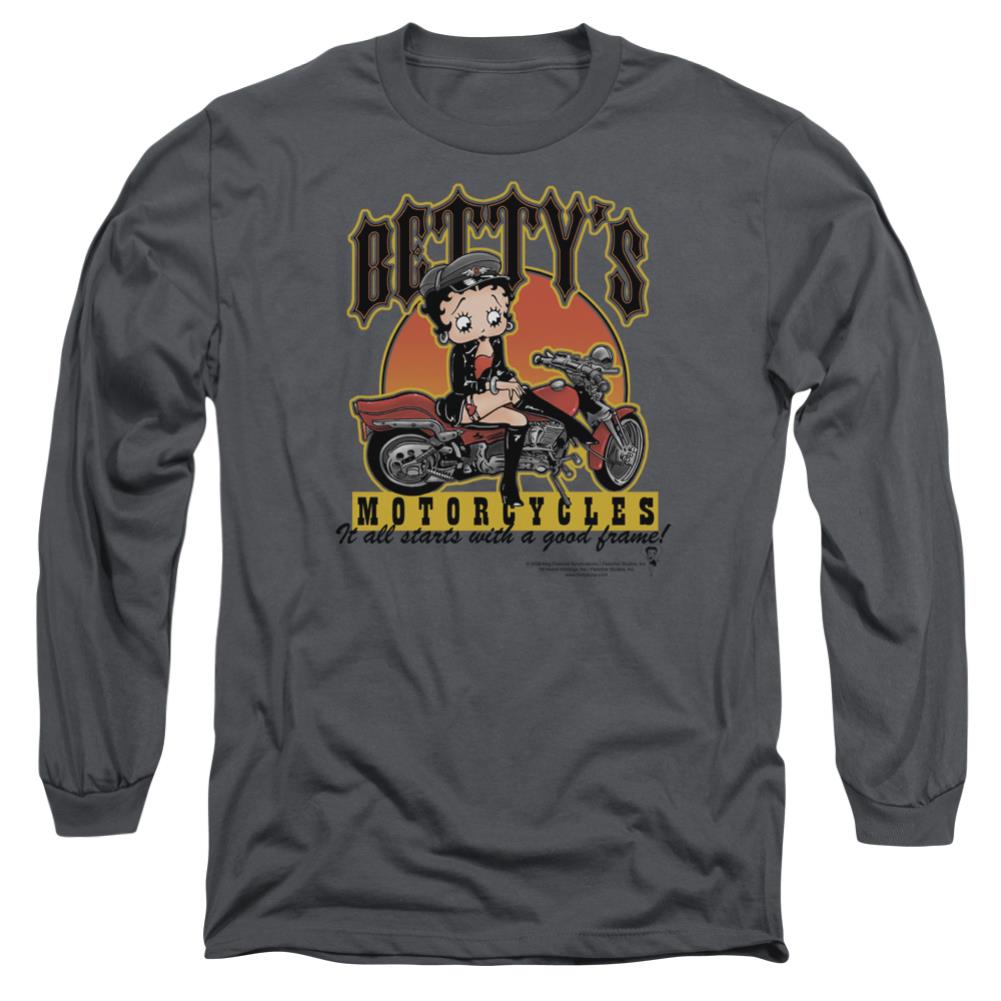 Betty Boop Bettys Motorcycles Men's 18/1 Cotton Long-Sleeve T-Shirt