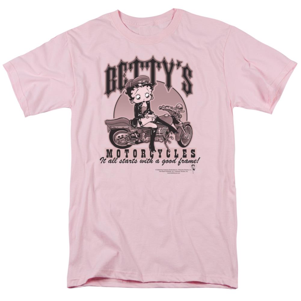 Betty Boop Bettys Motorcycles Men's 18/1 Cotton Short-Sleeve T-Shirt