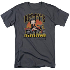 Betty Boop Bettys Motorcycles Men's 18/1 Cotton Short-Sleeve T-Shirt