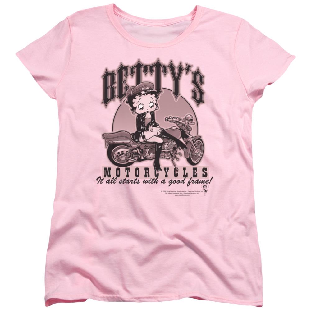 Betty Boop Bettys Motorcycles Women's 18/1 Cotton Short-Sleeve T-Shirt