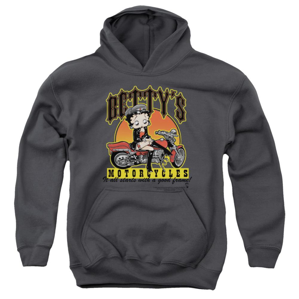 Betty Boop Bettys Motorcycles Youth Cotton Poly Pull-Over Hoodie