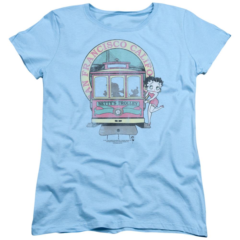 Betty Boop Bettys Trolley Women's 18/1 Cotton Short-Sleeve T-Shirt