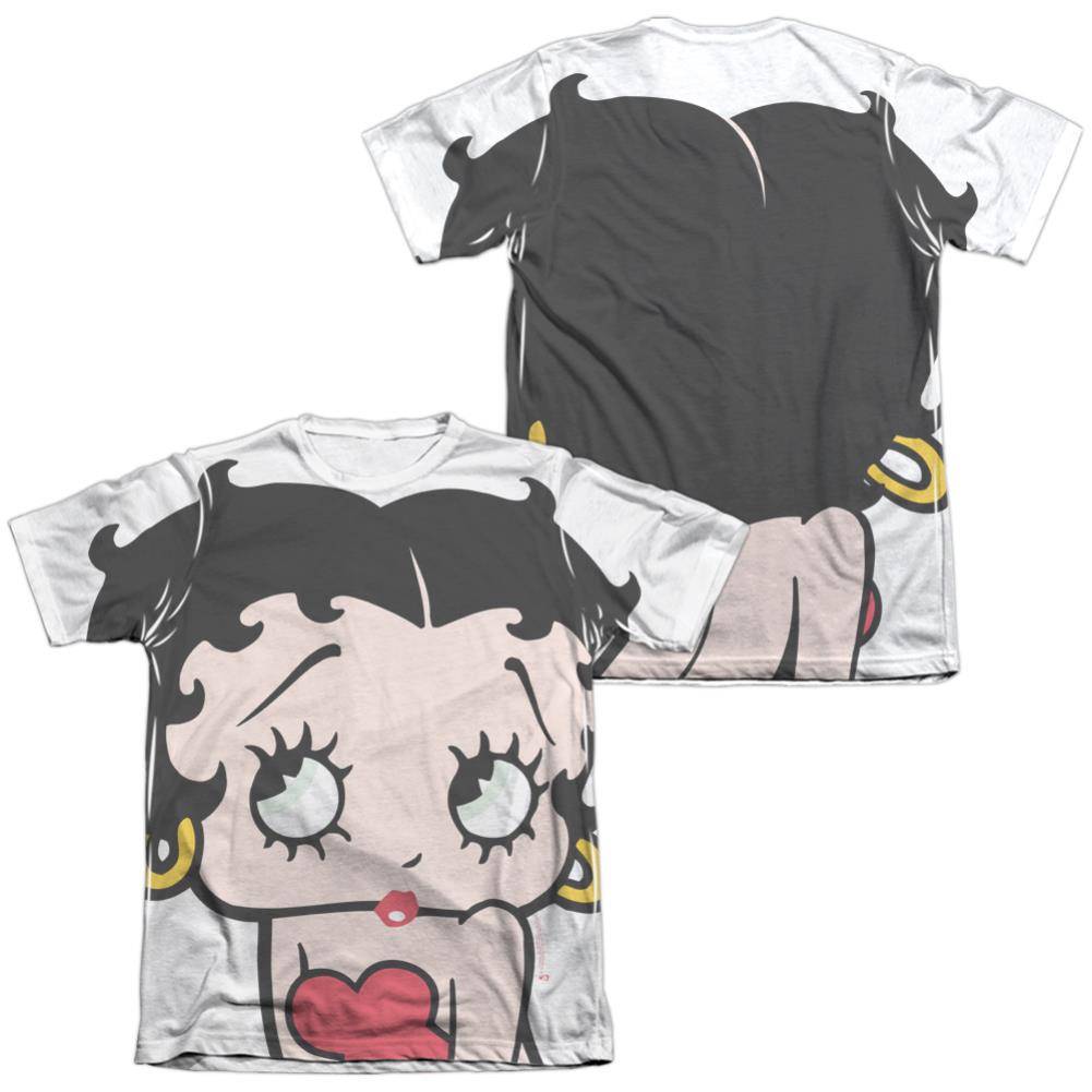 Betty Boop Big Boop Head (Front/Back Print) Men's Regular Fit Poly Cotton Short-Sleeve T-Shirt