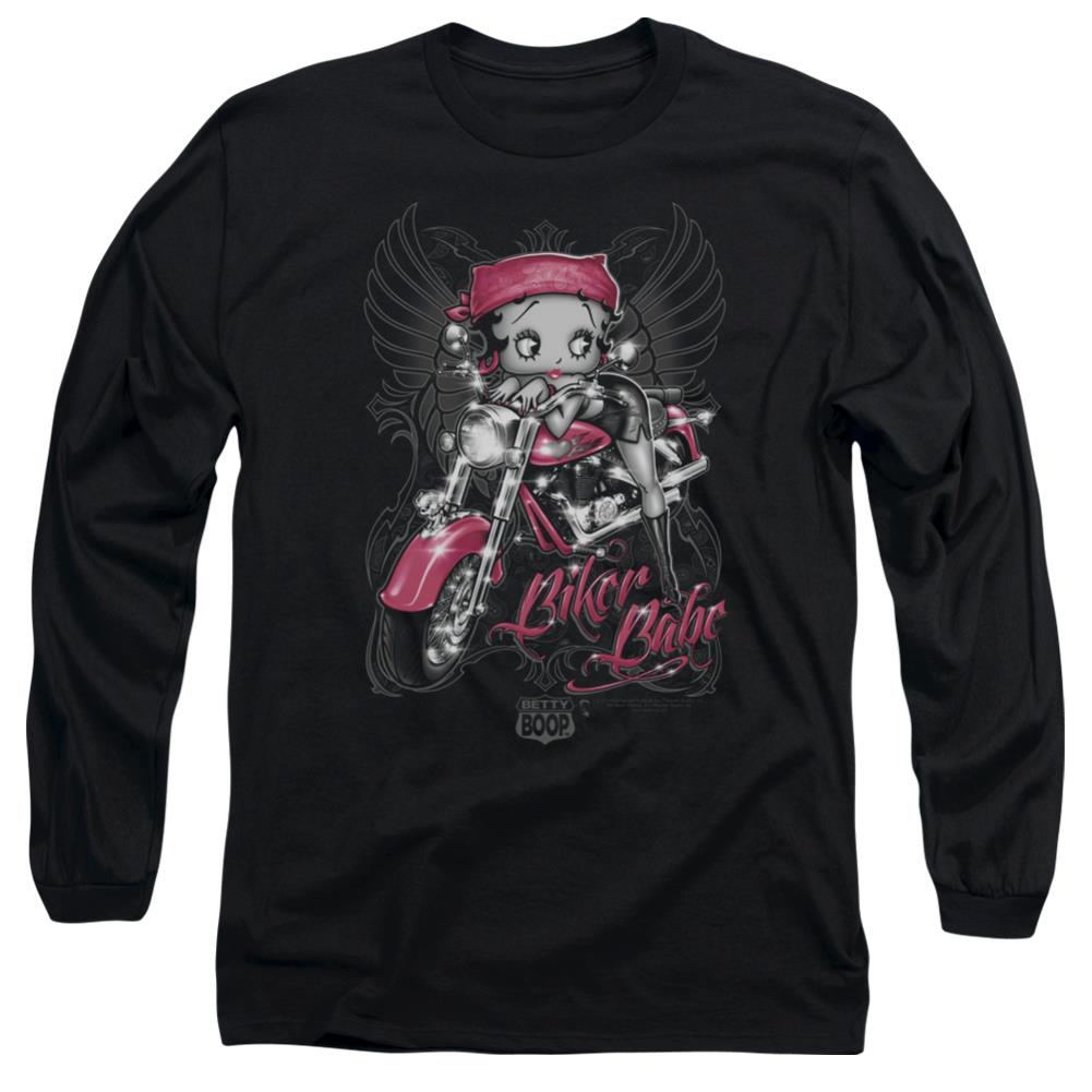 Betty Boop Biker Babe Men's 18/1 Cotton Long-Sleeve T-Shirt