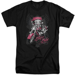 Betty Boop Biker Babe Men's 18/1 Tall Cotton Short-Sleeve T-Shirt