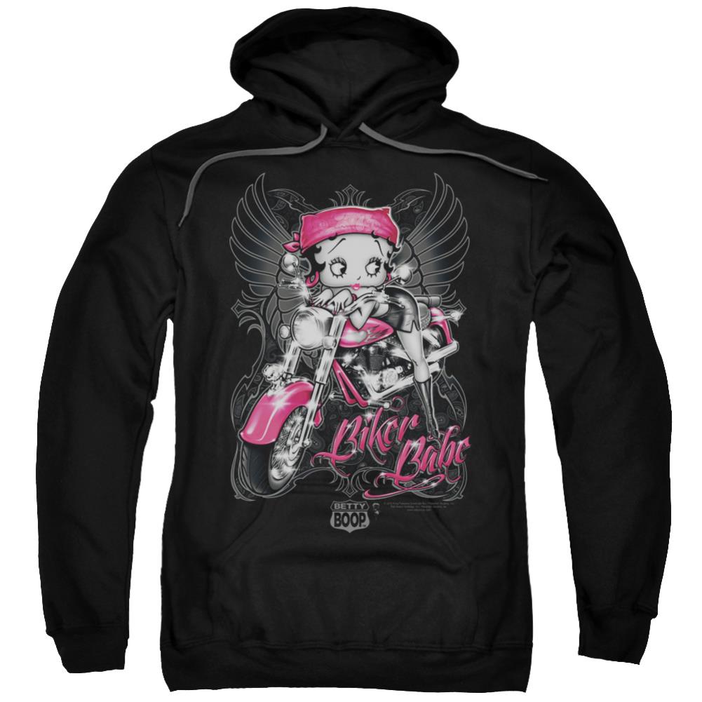 Betty Boop Biker Babe Men's Pull-Over 75 25 Poly Hoodie