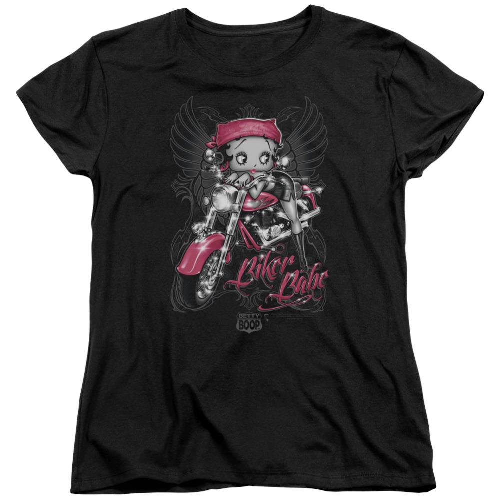 Betty Boop Biker Babe Women's 18/1 Cotton Short-Sleeve T-Shirt