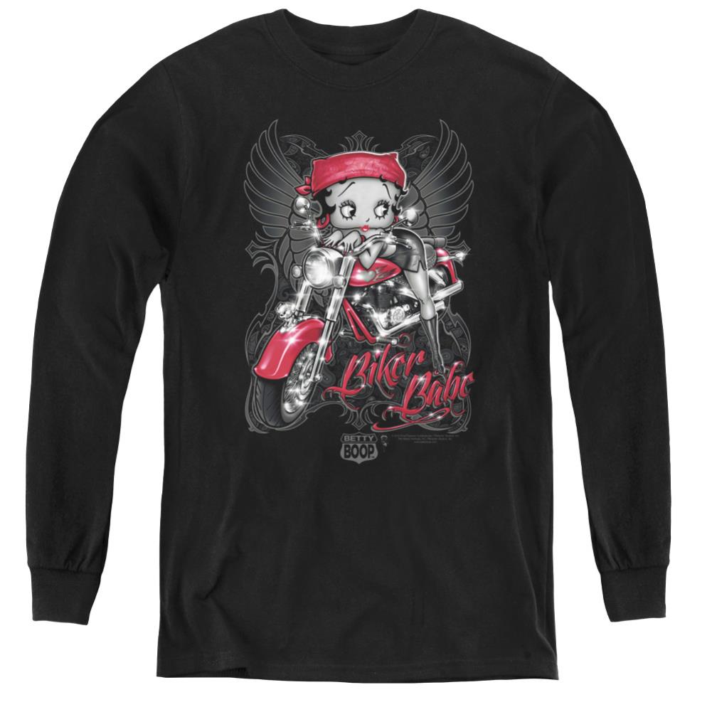 Betty Boop Biker Babe Youth Long-Sleeve T-Shirt