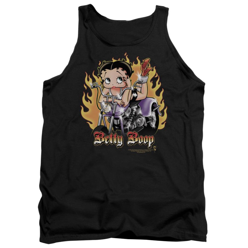 Betty Boop Biker Flames Boop Men's 18/1 Cotton Tank Top