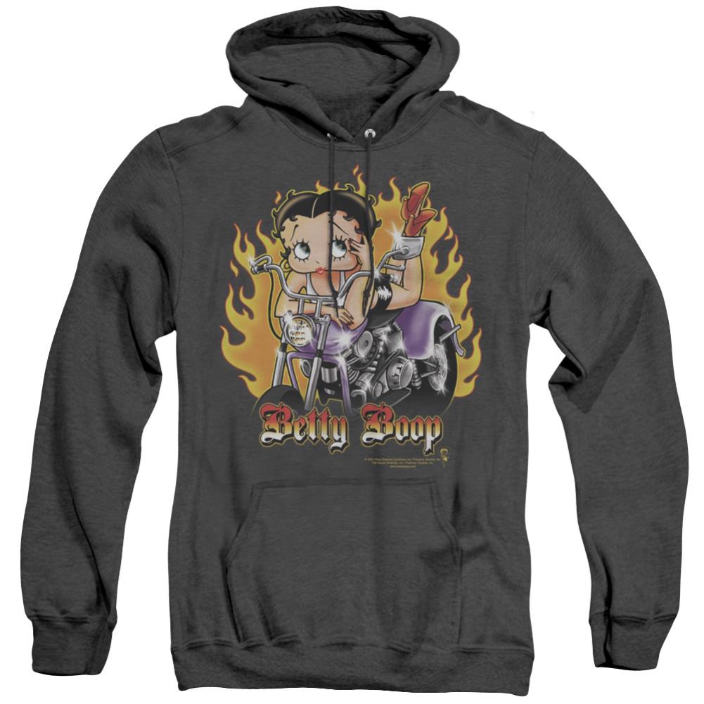 Betty Boop Biker Flames Boop Men's Pull-Over Hoodie