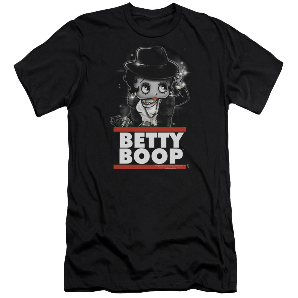 Betty Boop Bling Bling Boop Men's Ultra-Soft 30/1 Cotton Slim Short-Sleeve T-Shirt
