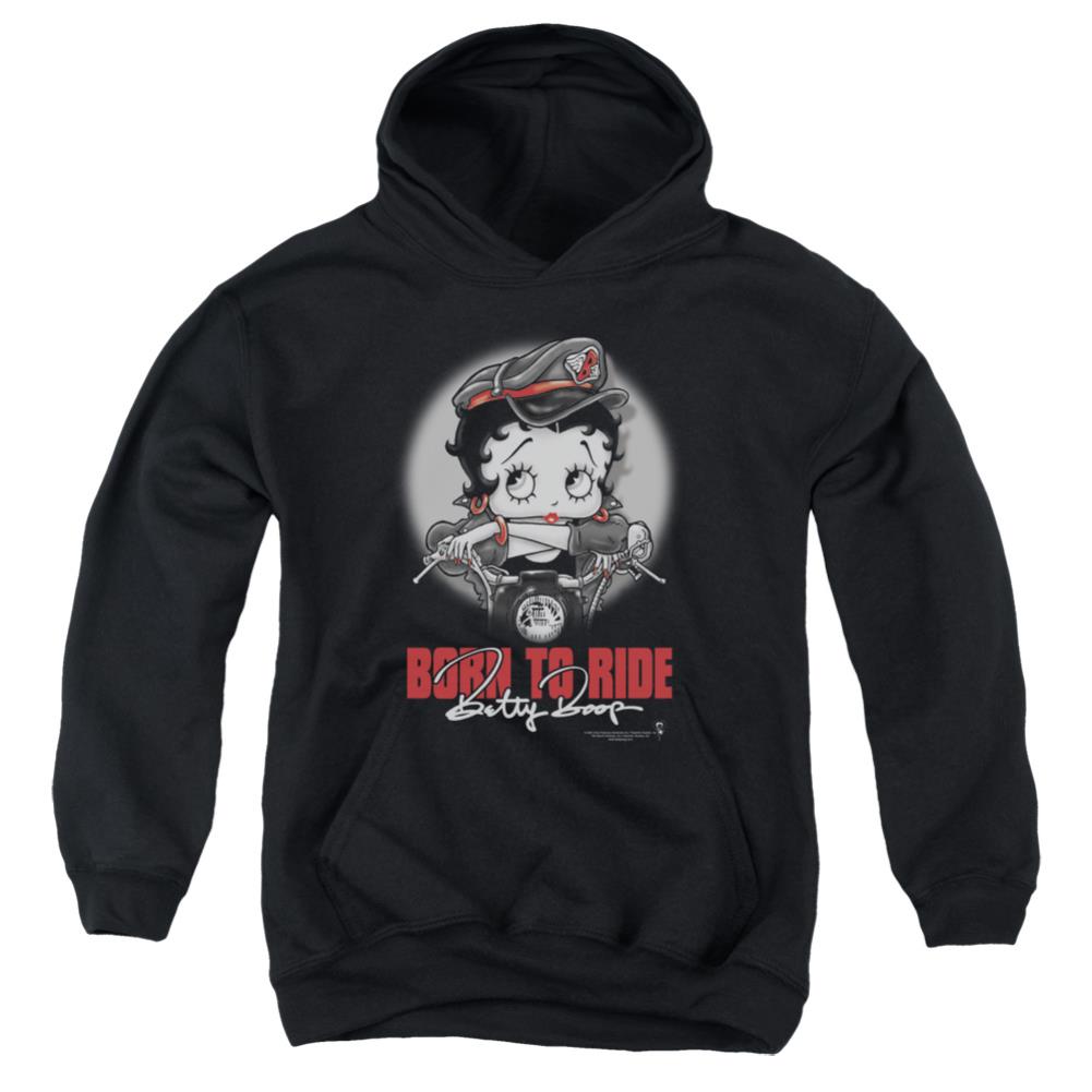 Betty Boop Born To Ride Youth Cotton Poly Pull-Over Hoodie