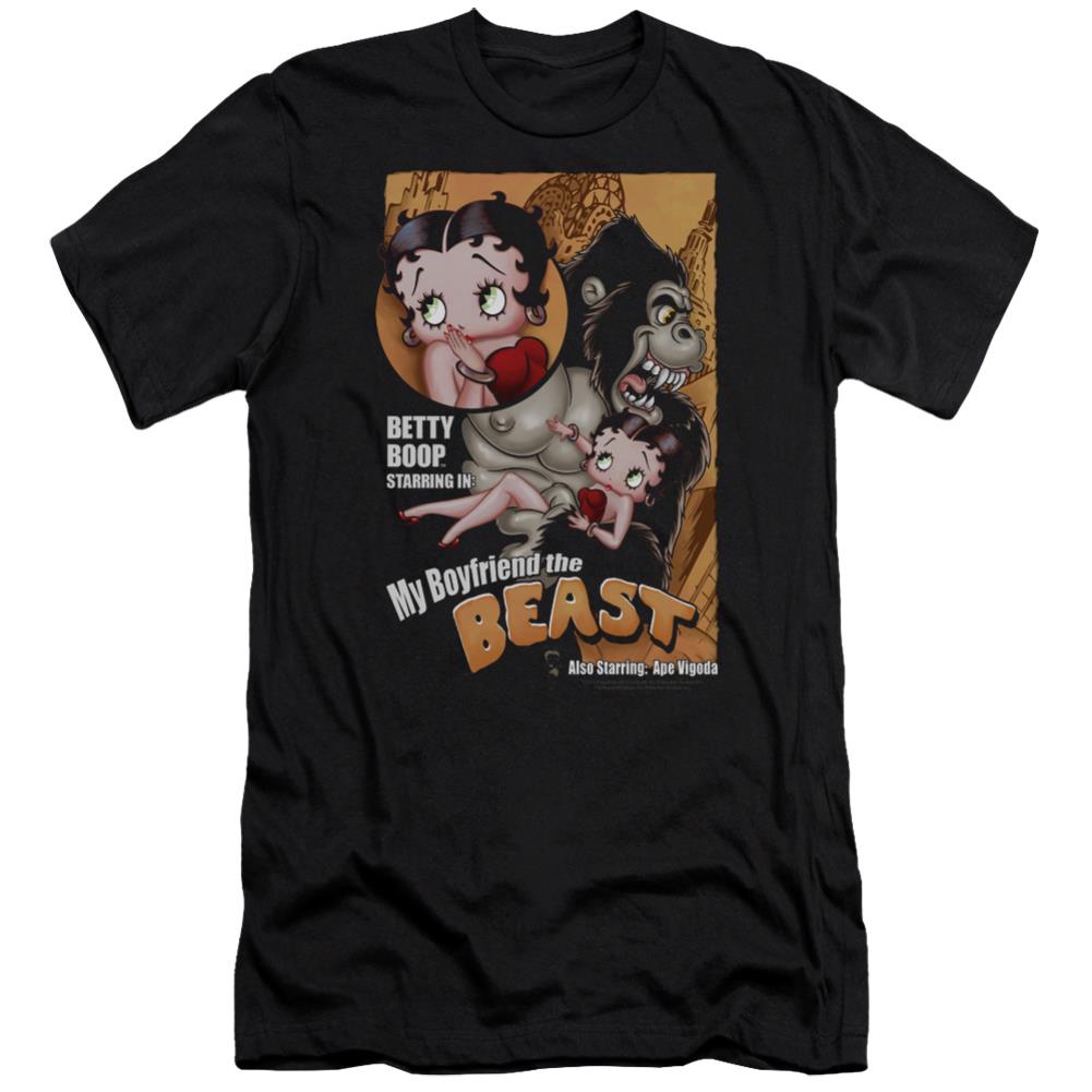Betty Boop Boyfriend The Beast Men's Ultra-Soft 30/1 Cotton Slim Short-Sleeve T-Shirt
