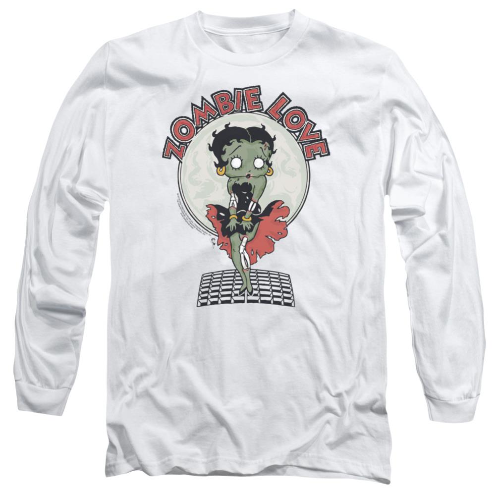 Betty Boop Breezy Zombie Love Men's 18/1 Cotton Long-Sleeve T-Shirt