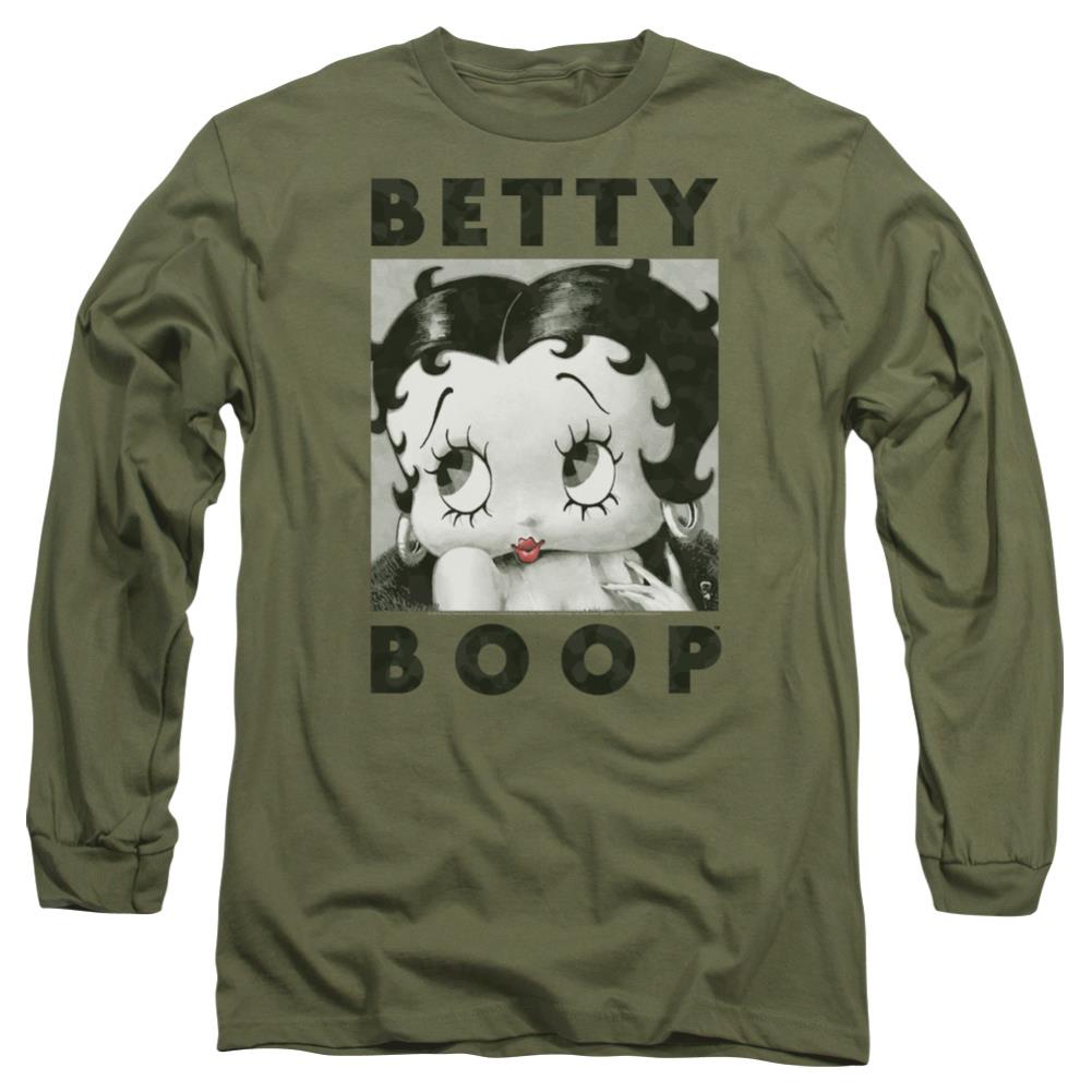 Betty Boop Camo Glamour Men's 18/1 Cotton Long-Sleeve T-Shirt