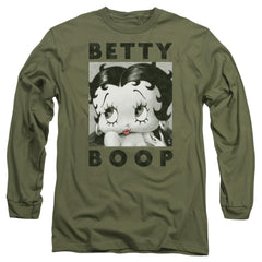 Betty Boop Camo Glamour Men's 18/1 Cotton Long-Sleeve T-Shirt