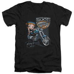 Betty Boop Choppers Men's 30/1 Cotton Slim V-Neck T-Shirt