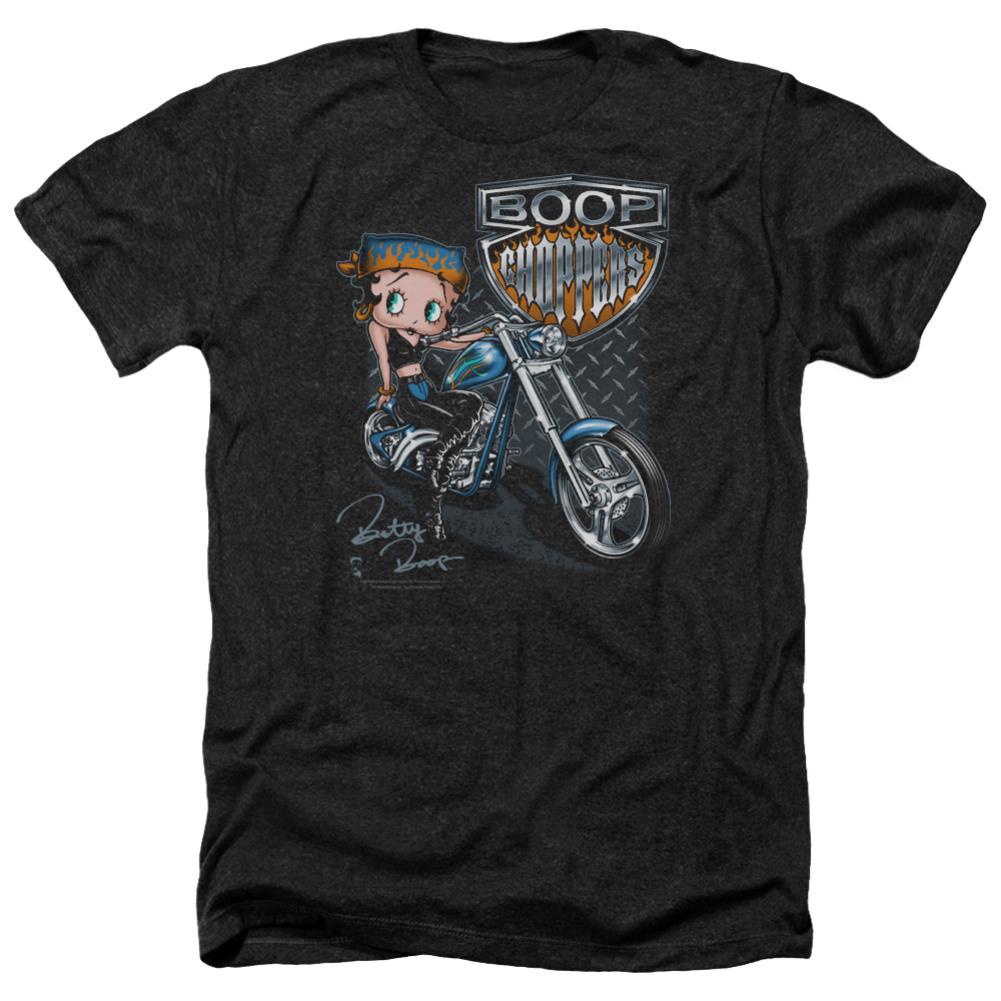 Betty Boop Choppers Men's 30/1 Heather 60 40 Poly Short-Sleeve T-Shirt