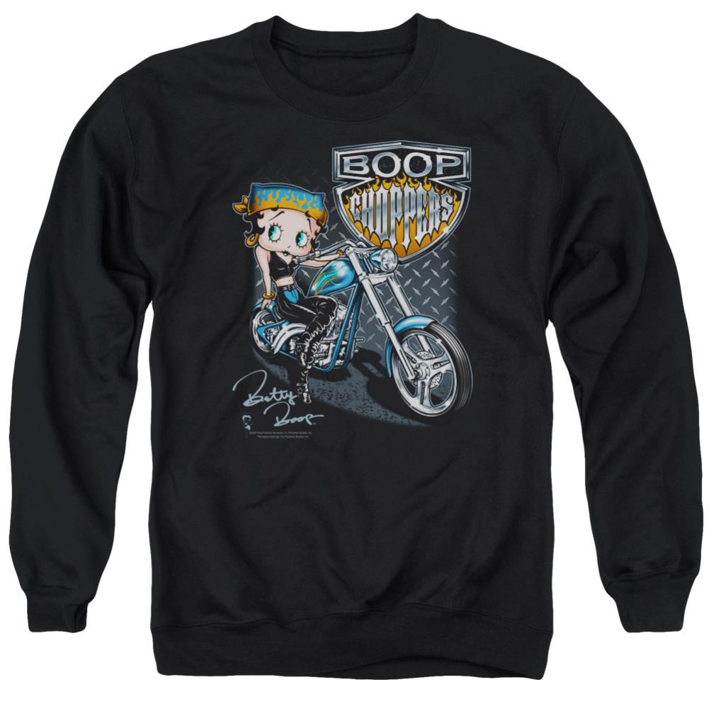 Betty Boop Choppers Men's Crewneck 50 50 Poly Long-Sleeve T-Shirt