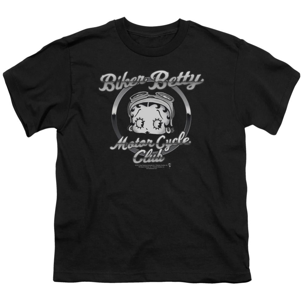 Betty Boop Chromed Logo Youth 18/1 100% Cotton Short-Sleeve T-Shirt