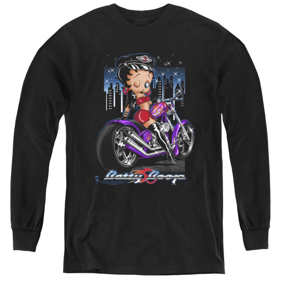 Betty Boop City Chopper Youth Long-Sleeve T-Shirt