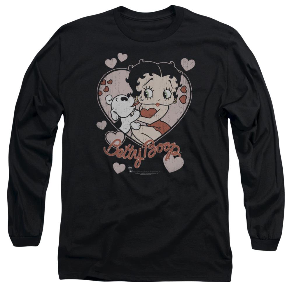 Betty Boop Classic Kiss Men's 18/1 Cotton Long-Sleeve T-Shirt