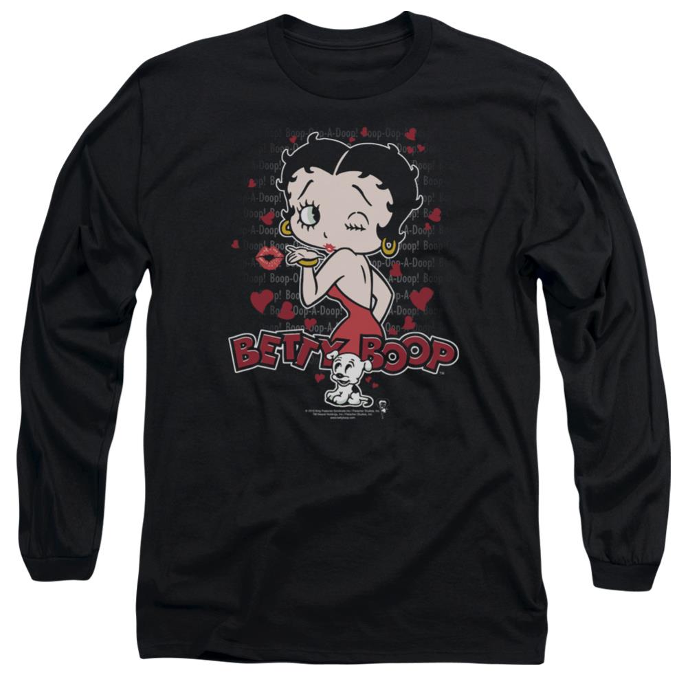 Betty Boop Classic Kiss Men's 18/1 Cotton Long-Sleeve T-Shirt