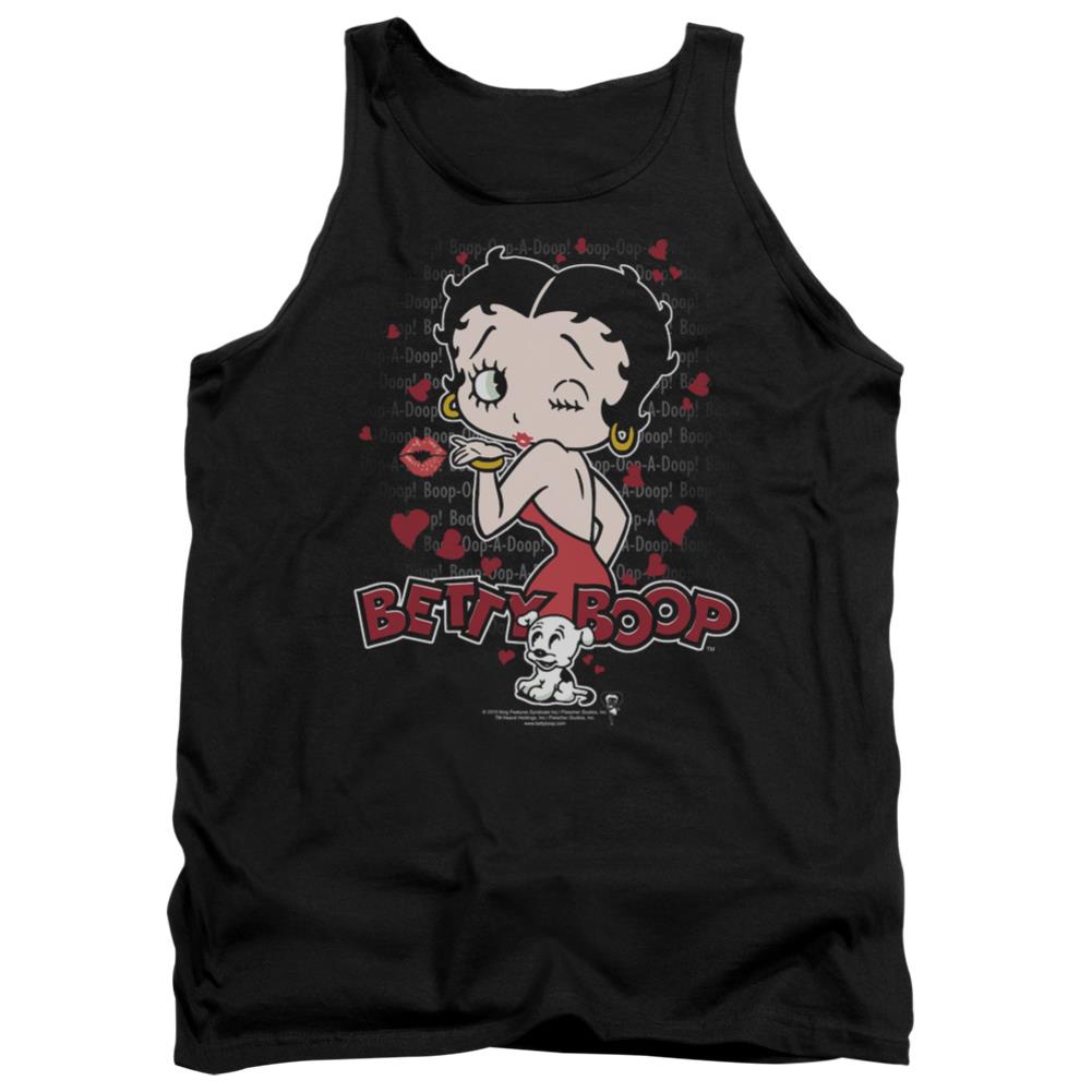 Betty Boop Classic Kiss Men's 18/1 Cotton Tank Top
