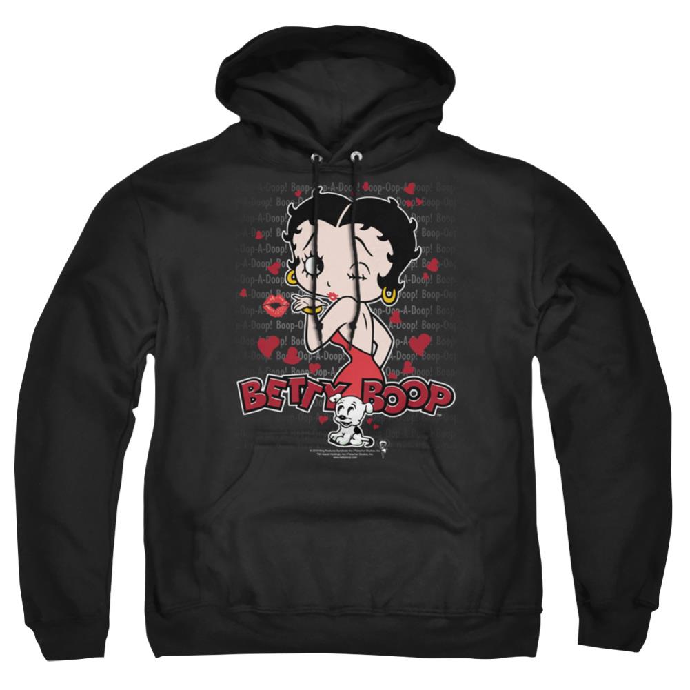 Betty Boop Classic Kiss Men's Pull-Over 75 25 Poly Hoodie