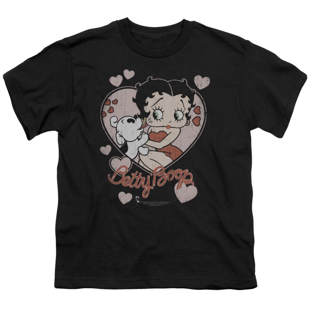 Betty Boop Classic Kiss Youth 18/1 100% Cotton Short-Sleeve T-Shirt