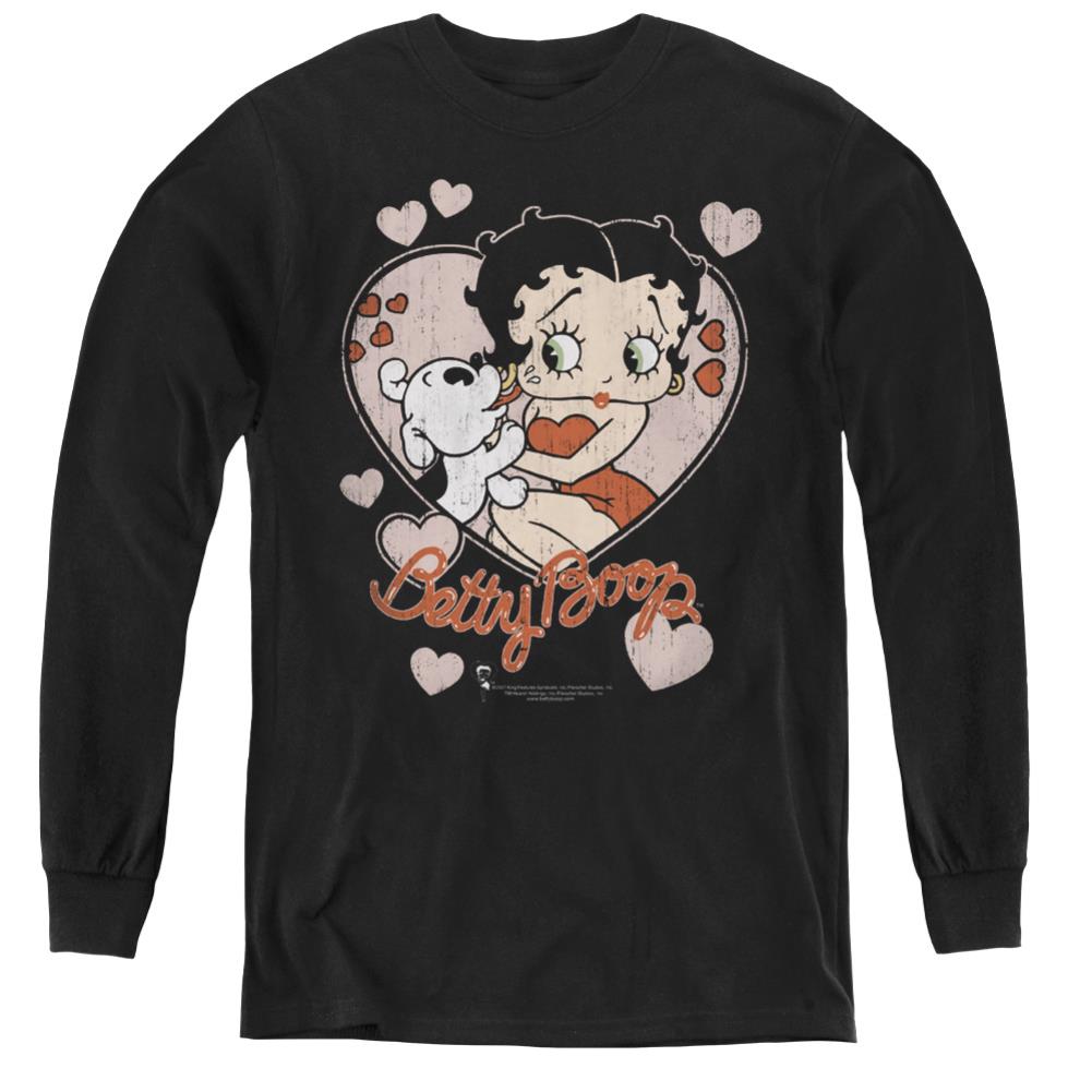 Betty Boop Classic Kiss Youth Long-Sleeve T-Shirt