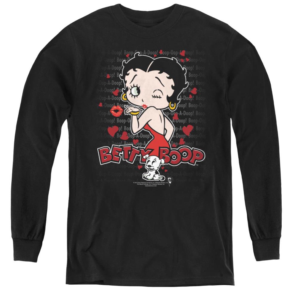 Betty Boop Classic Kiss Youth Long-Sleeve T-Shirt