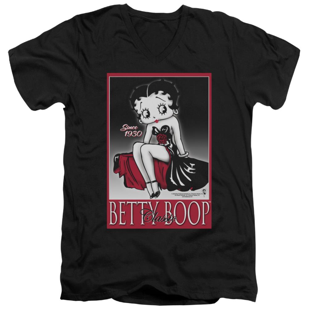 Betty Boop Classic Men's 30/1 Cotton Slim V-Neck T-Shirt