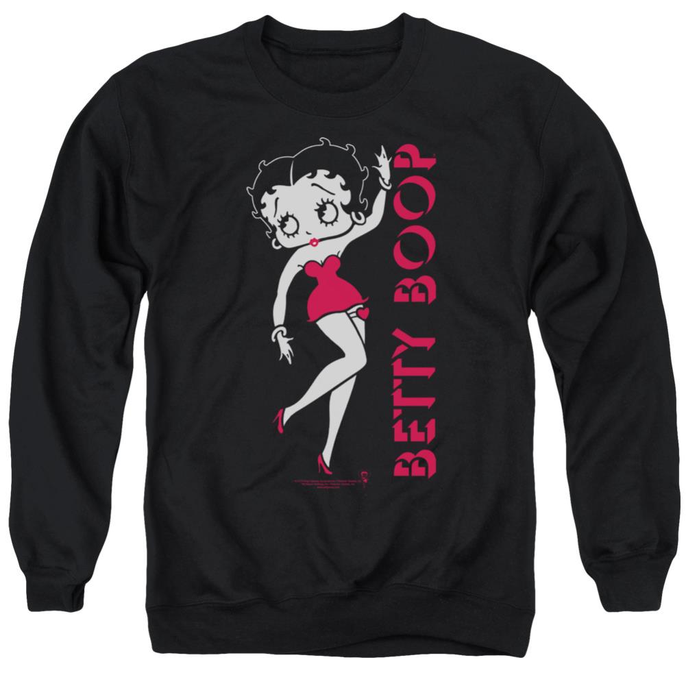 Betty Boop Classic Men's Crewneck 50 50 Poly Long-Sleeve T-Shirt