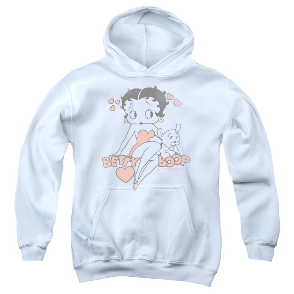 Betty Boop Classic With Pup Youth Cotton Poly Pull-Over Hoodie