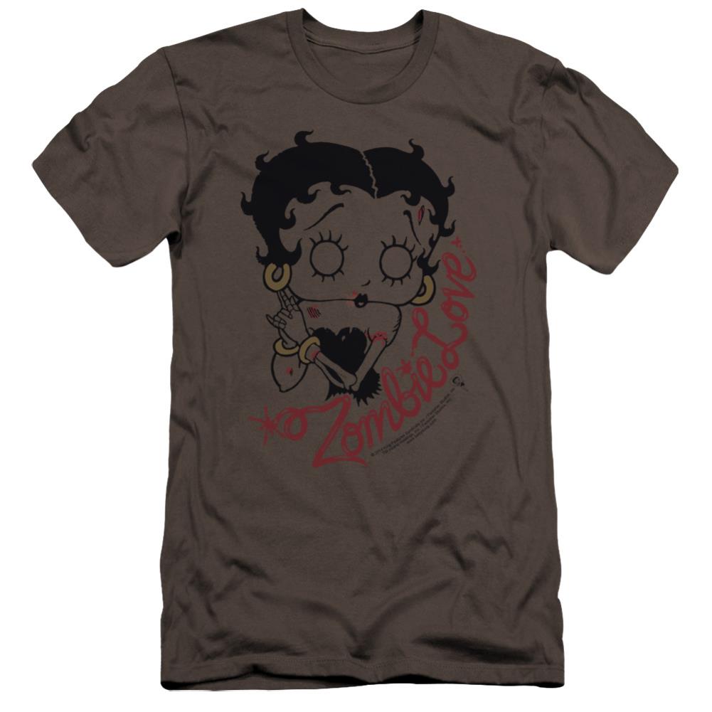 Betty Boop Classic Zombie Men's Ultra-Soft 30/1 Cotton Slim Short-Sleeve T-Shirt