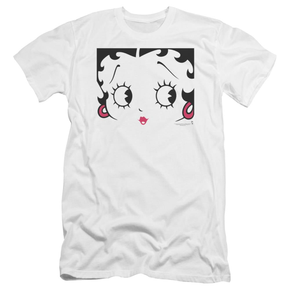 Betty Boop Close Up Men's Ultra-Soft 30/1 Cotton Slim Short-Sleeve T-Shirt