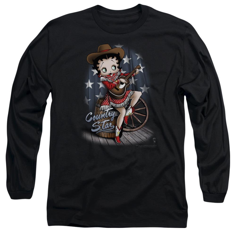 Betty Boop Country Star Men's 18/1 Cotton Long-Sleeve T-Shirt
