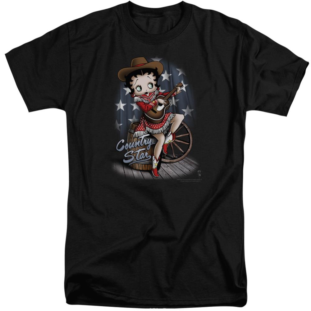 Betty Boop Country Star Men's 18/1 Tall Cotton Short-Sleeve T-Shirt