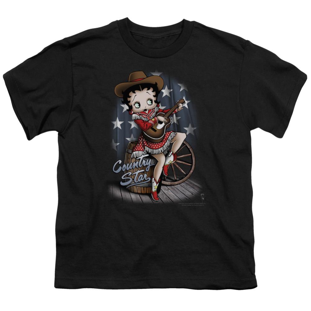 Betty Boop Country Star Youth 18/1 100% Cotton Short-Sleeve T-Shirt