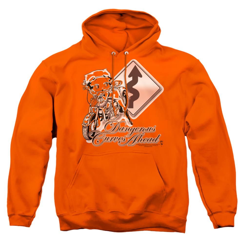 Betty Boop Dangerous Curves Men's Pull-Over 75 25 Poly Hoodie