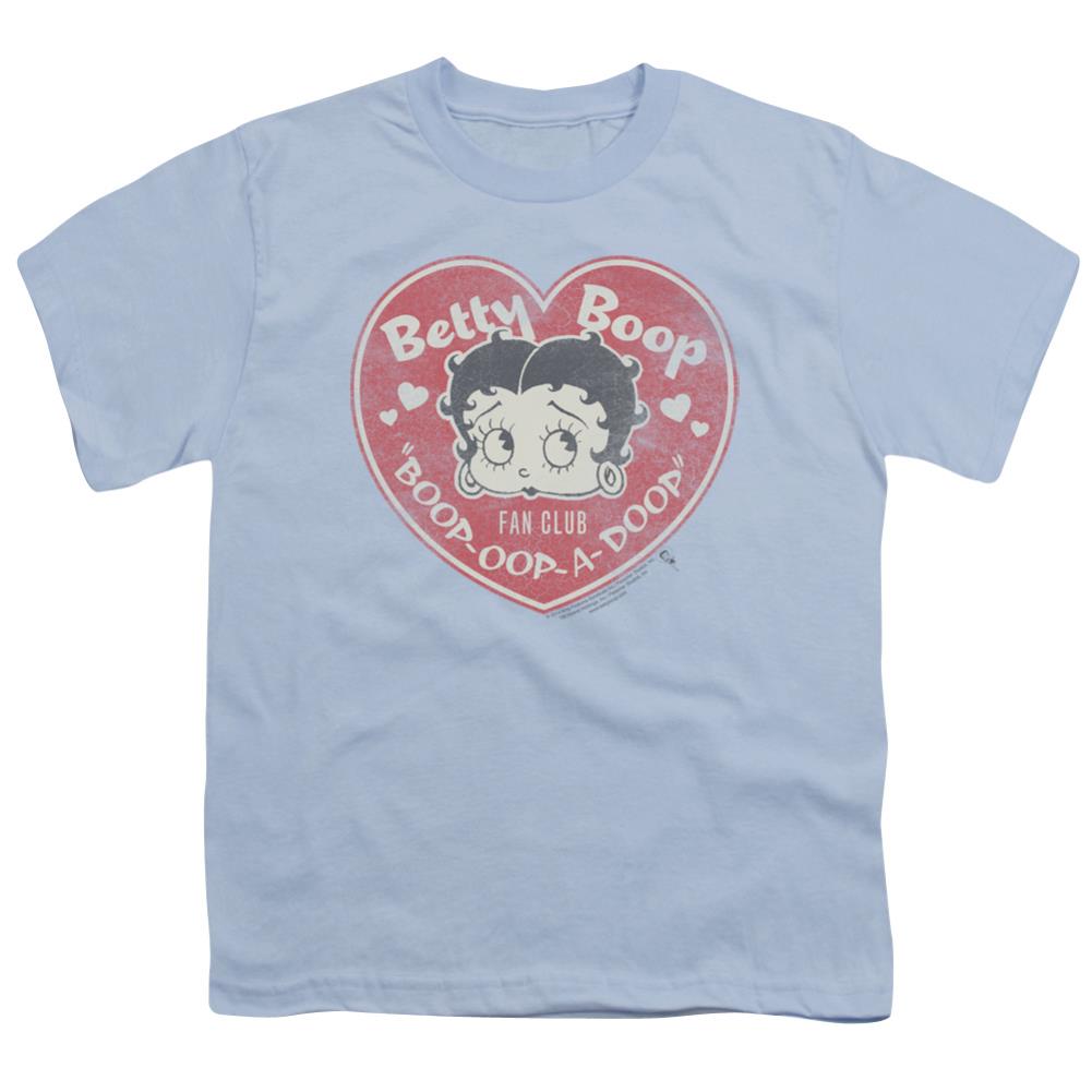 Betty Boop Fan Club Heart Youth 18/1 100% Cotton Short-Sleeve T-Shirt