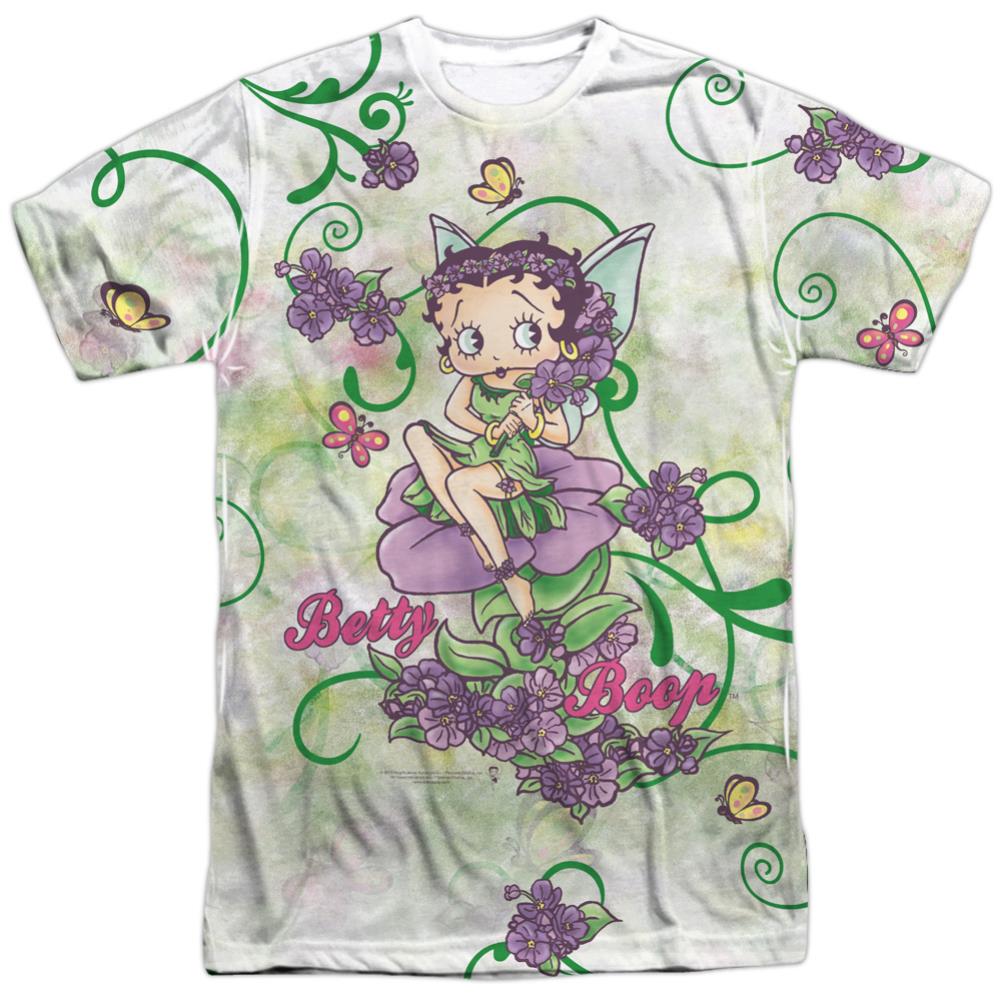 Betty Boop Flower Fairy Men's Regular Fit Polyester Short-Sleeve T-Shirt