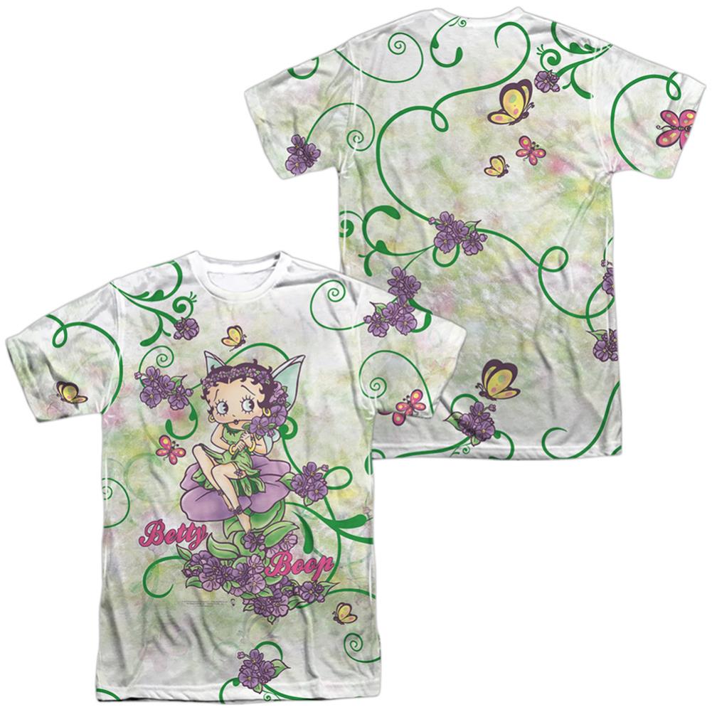 Betty Boop Flower Fairy Men's Regular Fit Polyester Short-Sleeve T-Shirt