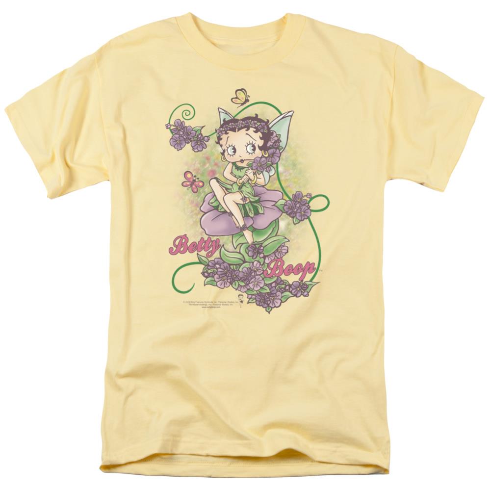 Betty Boop Flower Vine Fairy Men's 18/1 Cotton Short-Sleeve T-Shirt