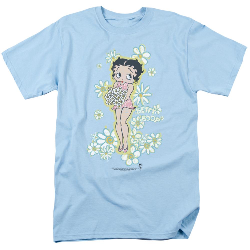 Betty Boop Flowers Men's 18/1 Cotton Short-Sleeve T-Shirt