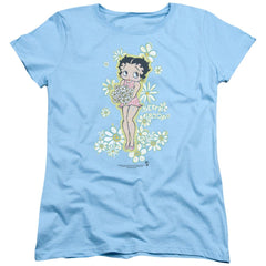 Betty Boop Flowers Women's 18/1 Cotton Short-Sleeve T-Shirt